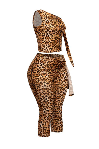 Leopard Print Capri Set