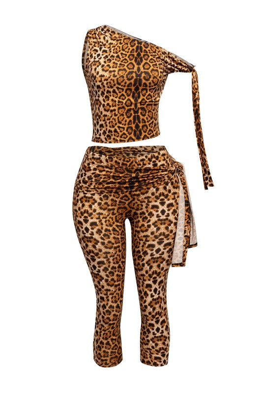 Leopard Print Capri Set